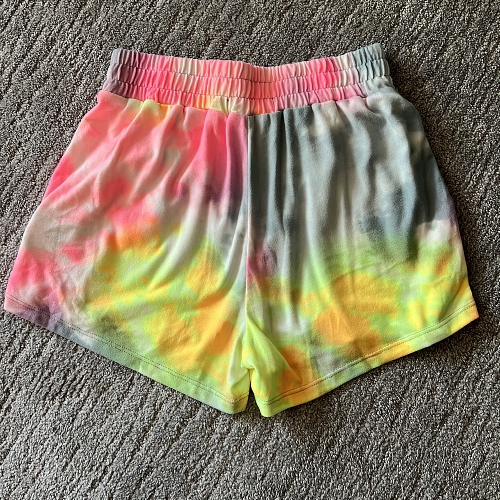 Impressions Size Medium Tie Dye Tie Waist Stretch Athleisure Lounge Shorts - Picture 3 of 4